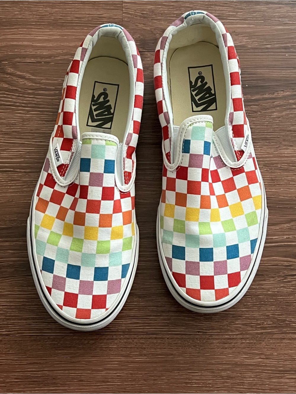 Vans Kids Slip-On Multi-Color Checkerboard Sneakers